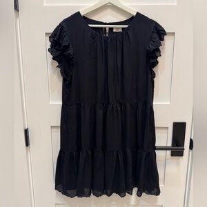 Wilfred Black Ruffle Sleeve mini Dress, size M. GUC